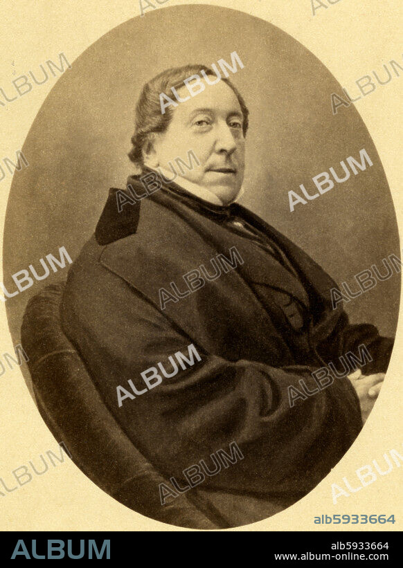 PIERRE PETIT. Gioacchino Rossini (1792-1868), Italian composer. Ca. 1856.