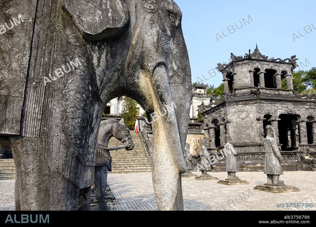 Tomb of the Emperor Khai Dinh of Nguyen dynasty, built in 1920-1931, group of Hue monuments, UNESCO World Heritage Site, Hue, Thua Thien Hue province, Vietnam, Indochina, Southeast Asia, Asia.