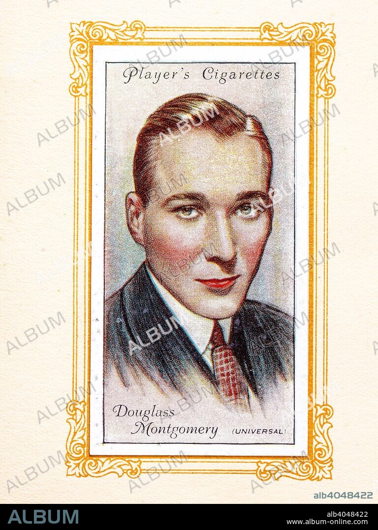 Douglass Montgomery, 1934. Robert Douglass Montgomery (October 29, 1907- July 23, 1966) was an American film actor. From An Album of Film Stars; Second Series issued by John Player & Sons. [Imperial Tobacco & Co Ltd, 1934].