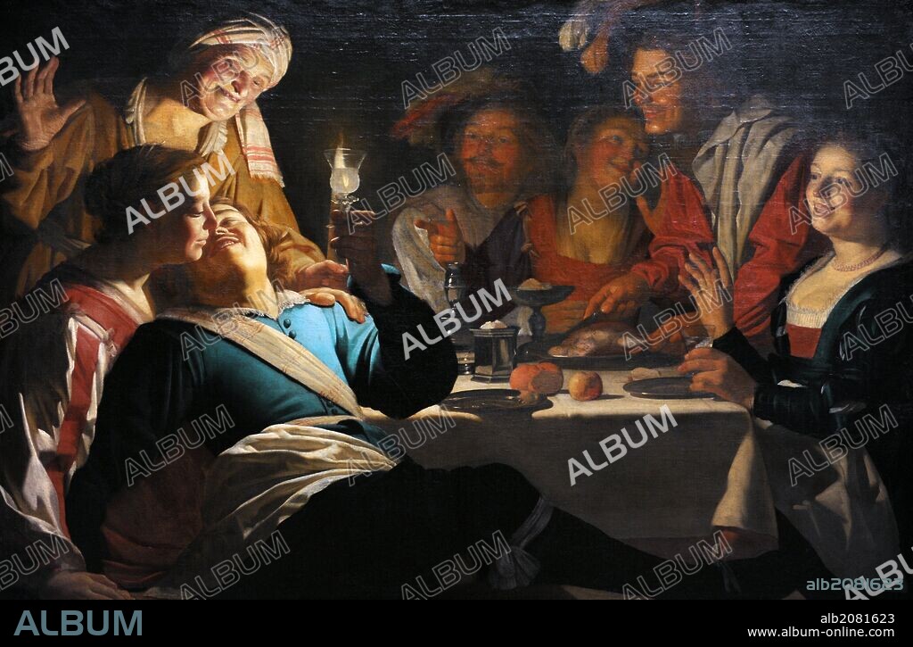 Gerard van Honthorst (1592-1656). Flemish painter. Merry Company, 1622. Alte Pinakothek. Munich. Germany.
