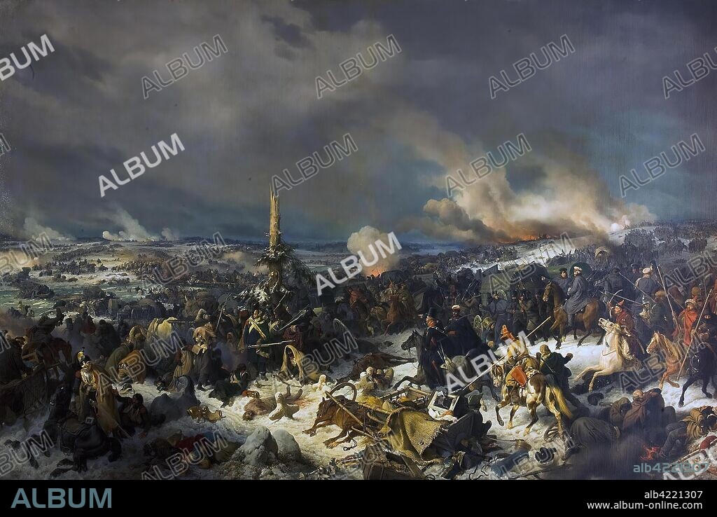 PETER VON HESS. 'Crossing the Berezina River on 17 (29) November 1812'. The Military Gallery of the Winter Palace. Germany, 1844. Dimensions: 224x355 cm.
