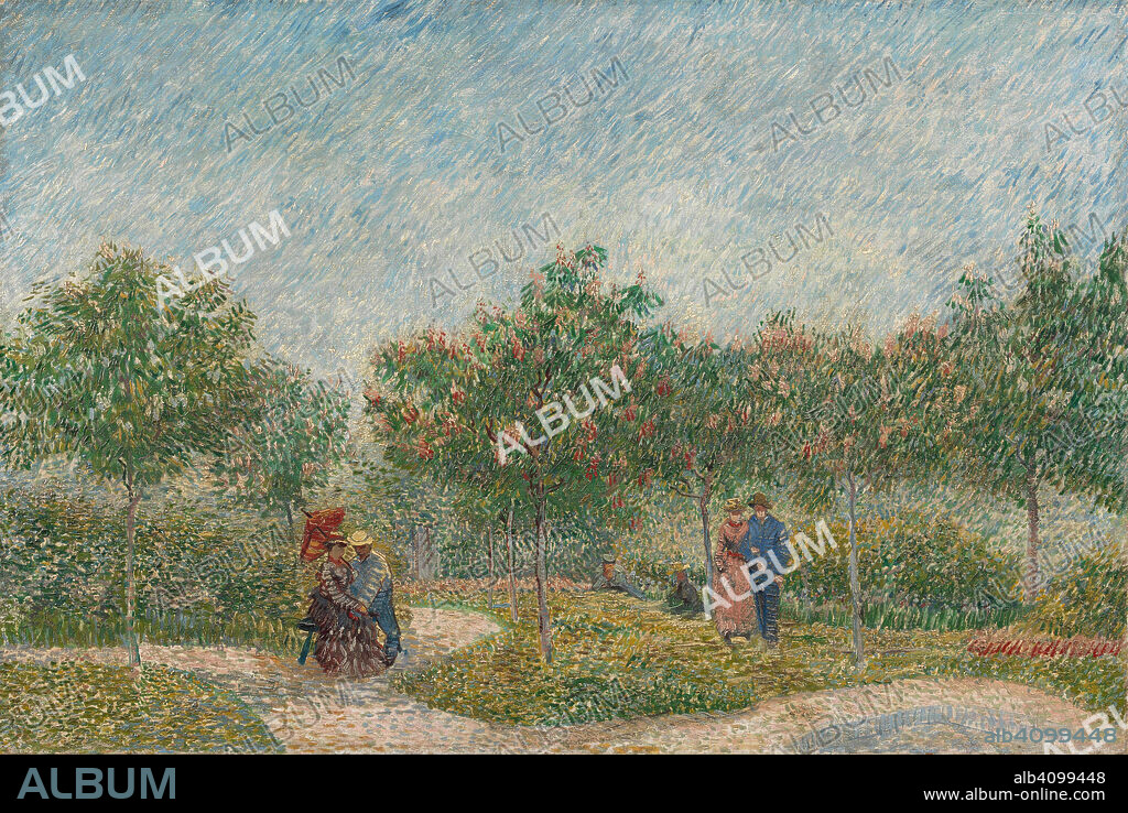 VINCENT VAN GOGH. Garden with Courting Couples: Square Saint-Pierre. Date: May 1887, Paris. Dimensions: 75.0 cm x 113.0 cm, 95.0 cm x 132.4 cm.