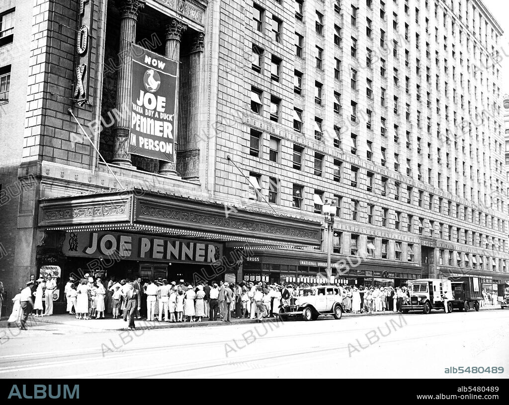Fox Theater: Joe 'Wanna Buy a Duck' Joe Penner in person. Washington, D.C. circa June 1934.