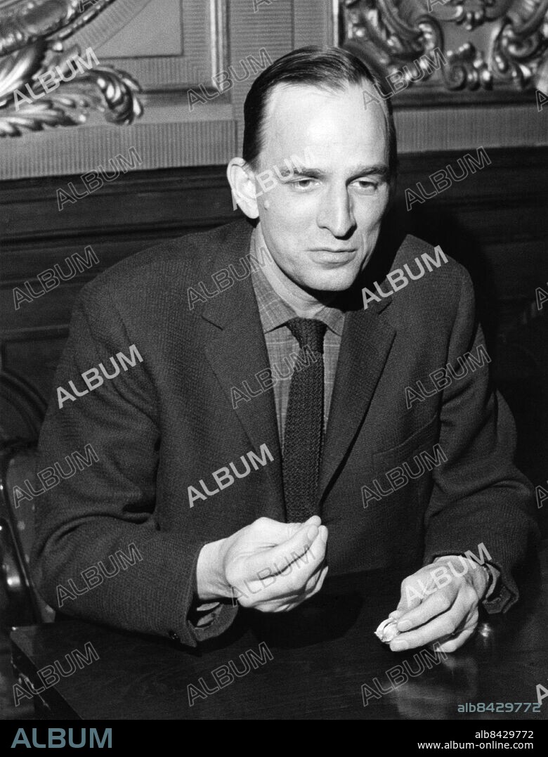 Orig. bildtext... Ingmar Bergman, Swedish world famous film director to lead the Royal Dramatic Theatre in Stockholm. Stockholm, January 15, 1963. Ingmar Bergman, the famous Swedish film director has been appointed a new chief of the Royal Dramatic Theatre in Stockholm, the Swedish National scene. Mr Bergman will officially take over his new job on July 1st. The appointment of Mr. Bergman, still a rather young man /45/, has been greeted with much enthusiasm all over our country. This photo of Mr. Bergman was taken during his press conference in the Opera house following the appointment. Anm. Ingmar Bergman var Dramatens chef 1963-66. Regissörer persons: INGMAR BERGMAN sites: STOCKHOLM;SVERIGE.