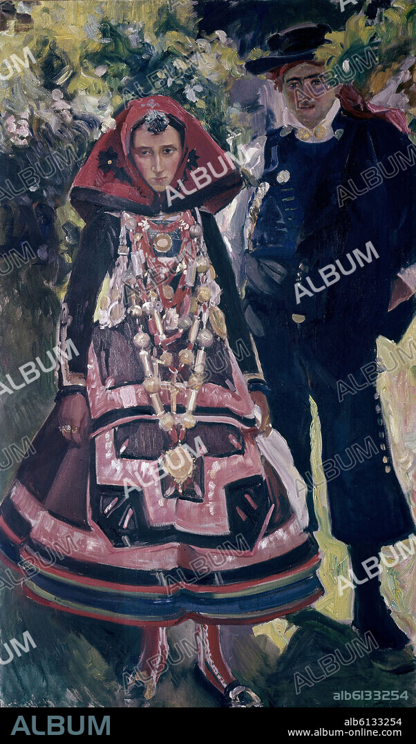 JOAQUIN SOROLLA. Sorolla y Bastida, Joaquín, 1863-1923/ Bridal couple from Salamanca, 1912. Oil on canvas, 203 × 121 cm. Inv.: 00967. Madrid, Museo Sorolla.