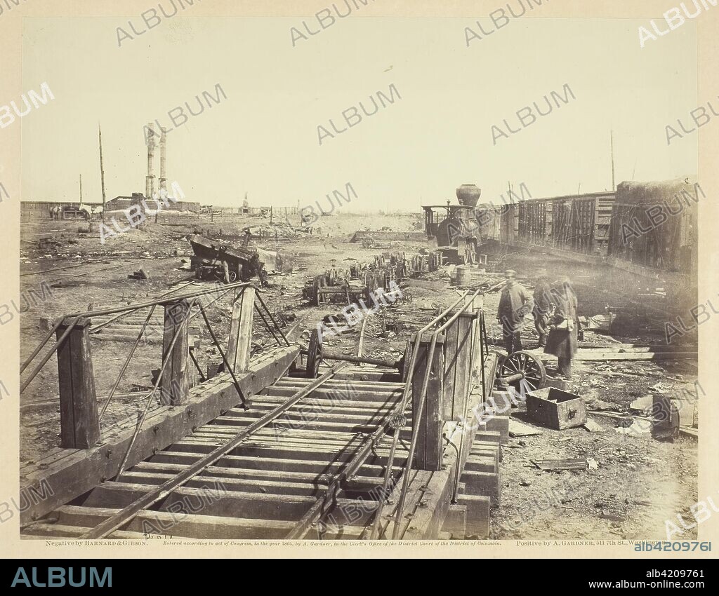 Ruins at Manassas Junction. Barnard and Gibson; American, active 19th century. Date: 1862. Dimensions: 17.8 x 23 cm (image/paper); 31.2 x 44 cm (album page). Albumen print, pl. 9 from the album "Gardner's Photographic Sketch Book of the War, vol. 1" (1866). Origin: United States.