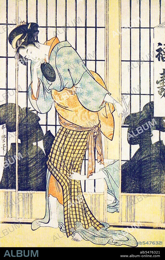 Kitagawa Utamaro (ca. 1753 - October 31, 1806) was a Japanese printmaker and painter, who is considered one of the greatest artists of woodblock prints (ukiyo-e). He is known especially for his masterfully composed studies of women, known as bijinga. He also produced nature studies, particularly illustrated books of insects.