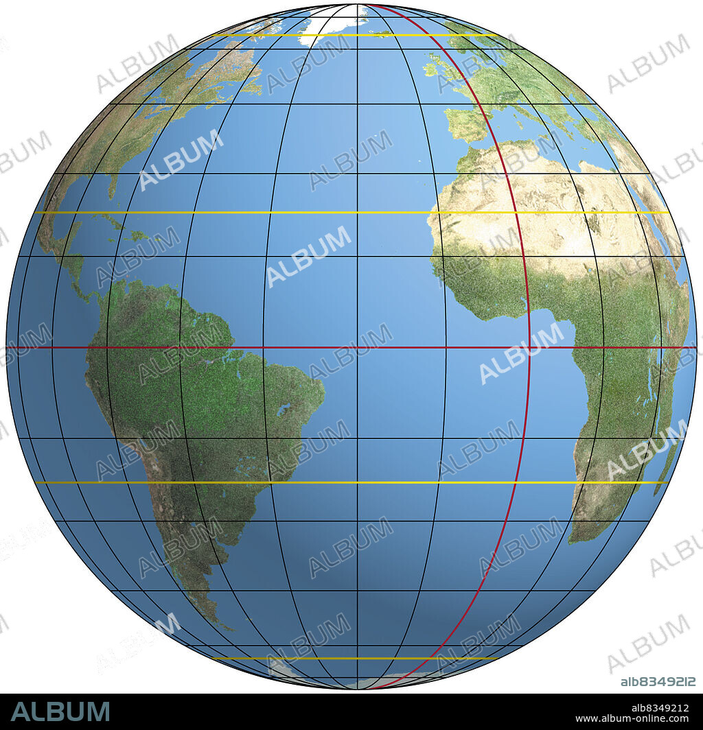 Collective term for the parallels and meridians that form an imaginary grid over the Earth's surface, making it possible to locate a specific point.
