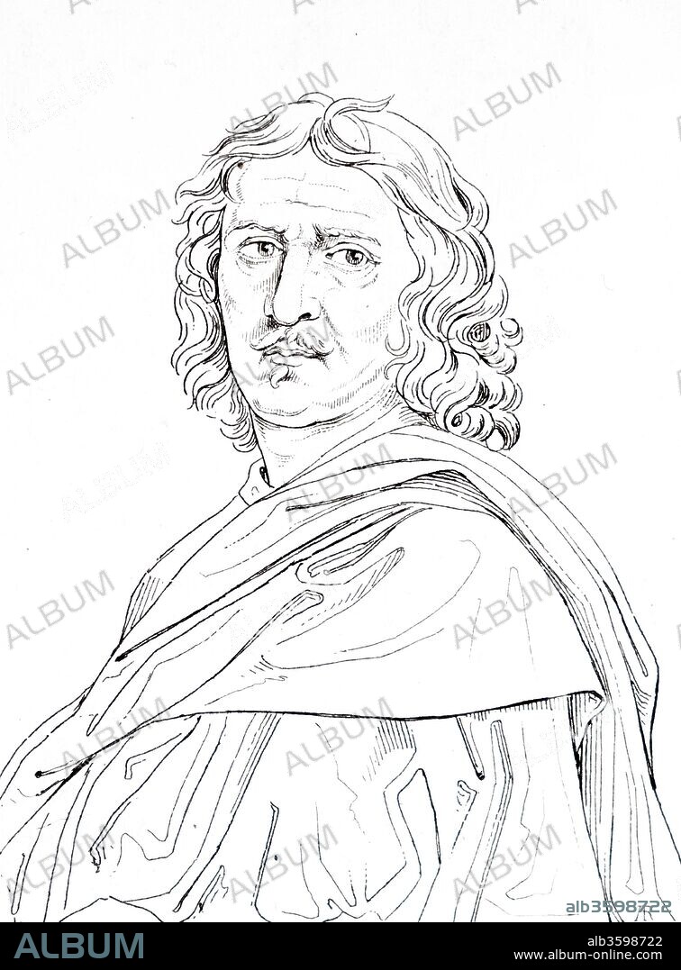 Portrait of Nicolas Poussin (1594-1665) the leading painter of the classical French Baroque style. Dated 17th century.