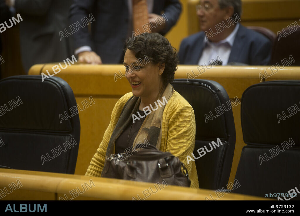Madrid,  10/09/2019. Manuel Cruz, presidente del Senado, fue el protagonista de la sesión de control al gobierno por los plagios desvelados por ABC. En la imagen, la ministra Magdalena Valerio Foto:  Ángel de Antonio archdc.
