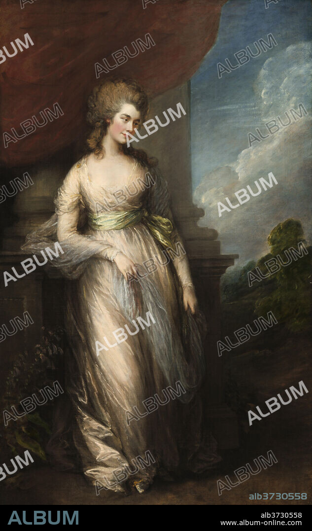 THOMAS GAINSBOROUGH. Georgiana, Duchess of Devonshire. Dated: 1783. Dimensions: overall: 235.6 x 146.5 cm (92 3/4 x 57 11/16 in.)  framed: 266.7 x 174.6 x 14.6 cm (105 x 68 3/4 x 5 3/4 in.). Medium: oil on canvas.