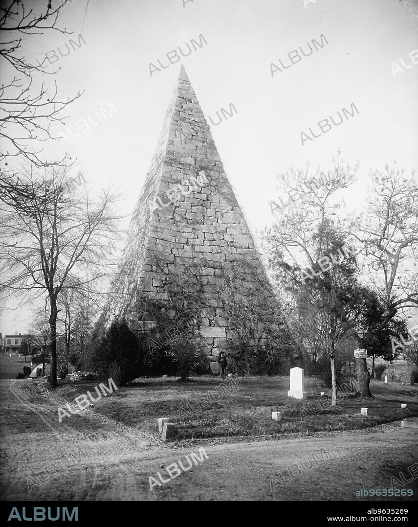 WILLIAM H. JACKSON. Confederate Monument, Richmond, Va., c1902. Sign on tree: Cared for by the Ladies, Hollywood Memorial Association.