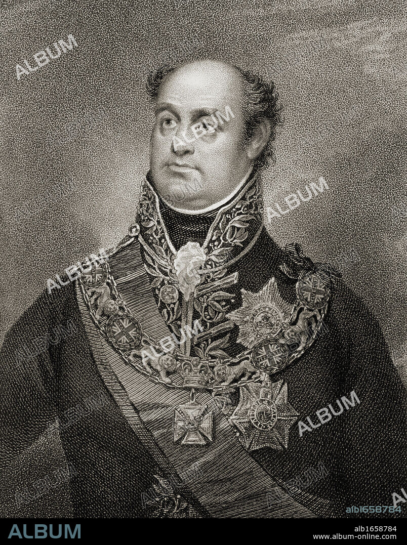 Sir William Carr Beresford, Viscount Beresford, Baron Beresford Of Albuera And Dungarvan, Duke (duque) De Elvas, 1768-1854. British General.Engraved by P.W.Tomkins after Sir W. Beechey.From the book 'National Portrait Gallery Volume I' published 1830.