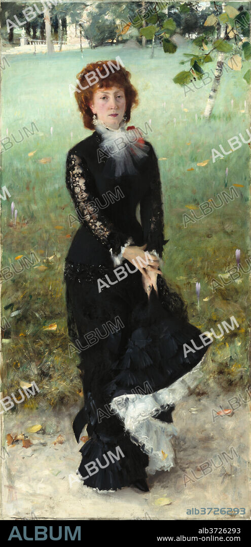 JOHN SINGER SARGENT. Marie Buloz Pailleron (Madame Édouard Pailleron). Dated: 1879. Dimensions: overall: 211.2 × 104.4 cm (83 1/8 × 41 1/8 in.)  framed: 245.11 × 138.43 cm (96 1/2 × 54 1/2 in.). Medium: oil on canvas.