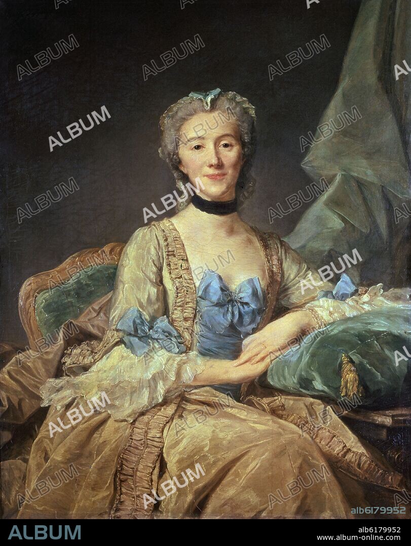 JEAN-BAPTISTE PERRONNEAU. 'Madame de Sorquainville', 1749, Oil on canvas, 101 x 81 cm.