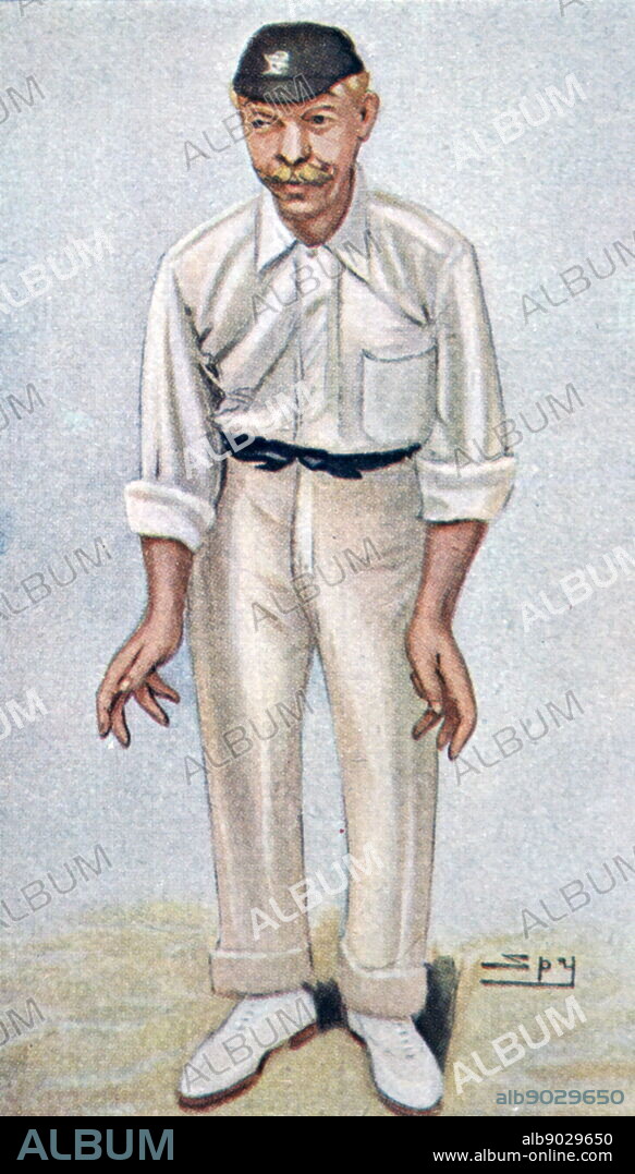 Colour portrait of Bobby Abel (1857-1936) a Surrey and England opening batsman. Dated 20th century.