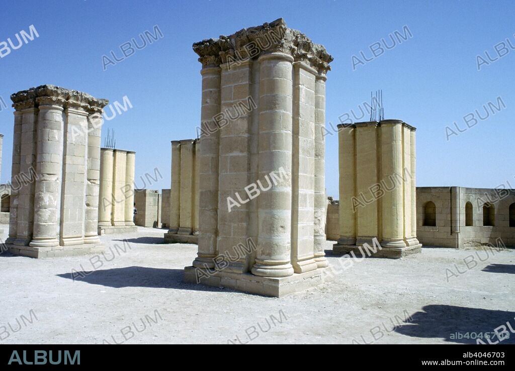 Hisham's Palace, Jericho, West Bank, Palestine. Hisham's Palace was built in the 8th century for the Umayyad Caliph Hisham ibn Abad al-Malik. It was excavated between 1937 and 1948.