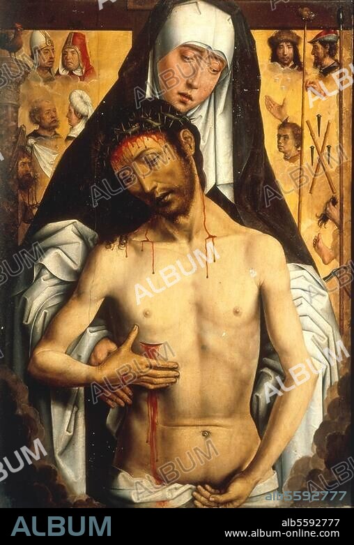 HANS MEMLING. Memling, Hans c. 1435 - 1494. "Pietà", c. 1575. On wood, 52 × 36cm. . Granada, Cathedral, Capilla Real.