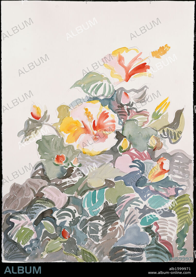 Flowers in Bloom  Diana Ong (b.1940 Chinese-American)  Watercolor.
