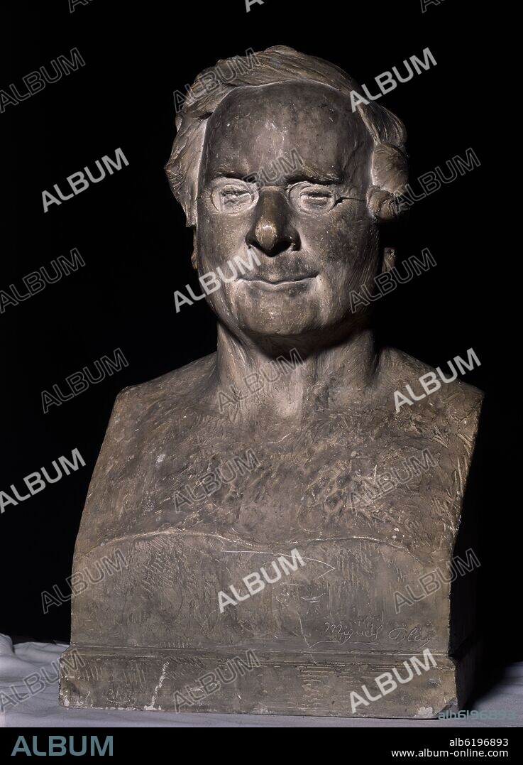 MIGUEL BLAY (1866-1936). BUSTO DE ROMAN MESONERO ROMANOS - SIGLO XIX - ROMANTICISMO ESPAÑOL.