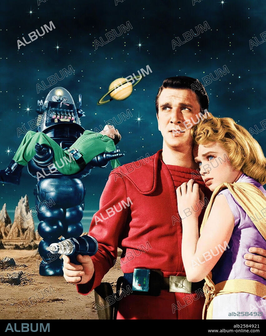 ANNE FRANCIS and LESLIE NIELSEN in FORBIDDEN PLANET, 1956, directed by FRED M. WILCOX. Copyright M.G.M.