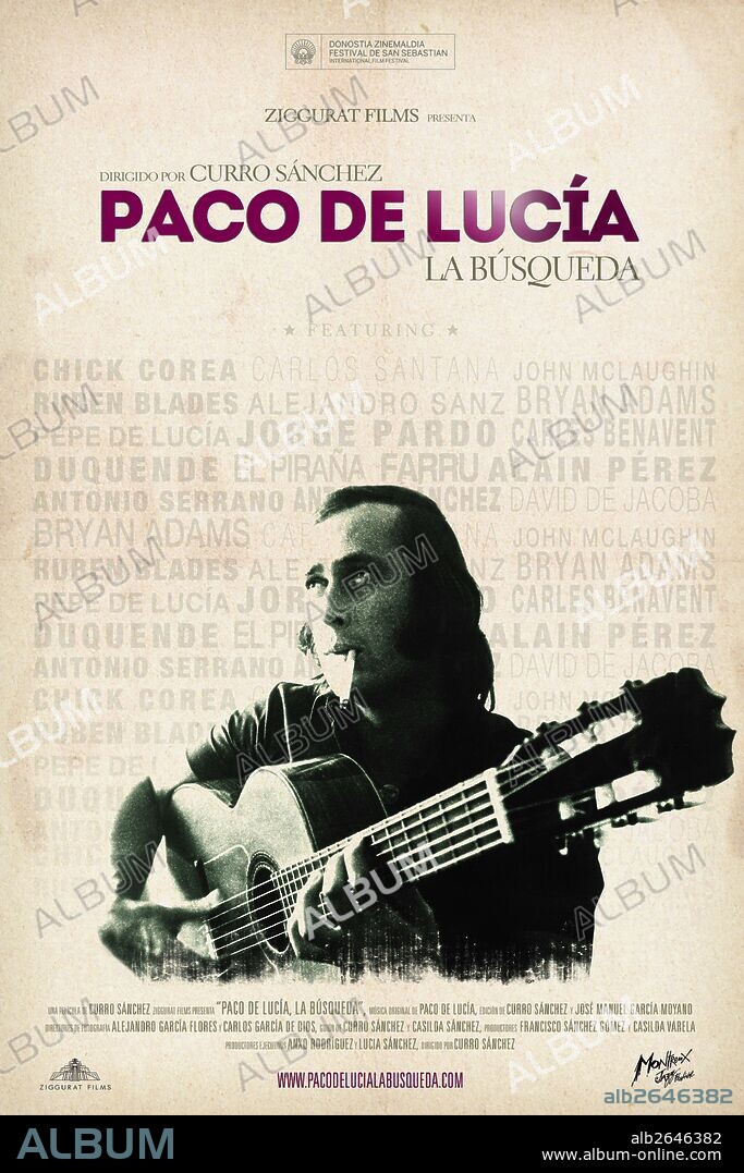 Poster de PACO DE LUCIA: LA BUSQUEDA, 2014, dirigida por FRANCISCO SANCHEZ VARELA. Copyright ZIGGURAT FILMS.