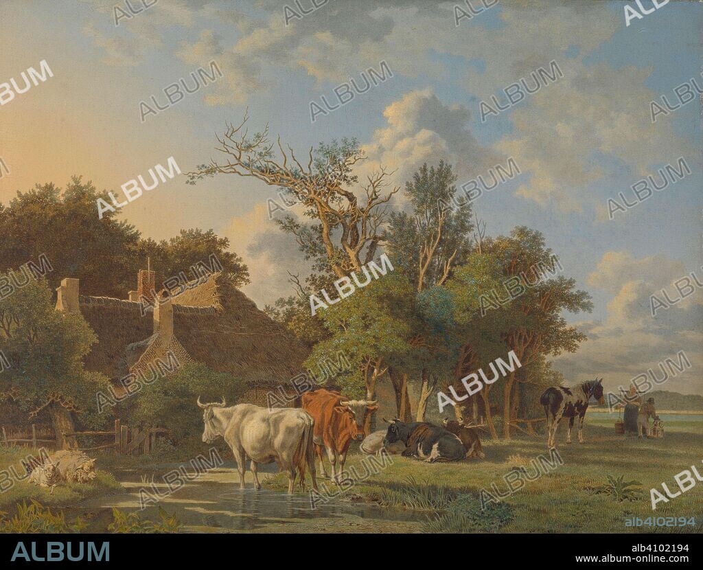 JEAN FRANÇOIS VALOIS. Landscape. Dating: 1800 - 1853. Measurements: h 33.7 cm × w 44.4 cm × t 1.0 cm; d 5.5 cm.