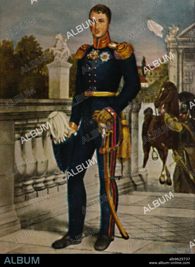 'Friedrich Wilhelm III. 1770-1840', 1934. Frederick William III (1770-1840), king of Prussia from 1797 to 1840. He ruled Prussia during the difficult times of the Napoleonic Wars and the end of the Holy Roman Empire. From "Die Großen der Weltgeschichte". [Eckstein-Halpaus, Dresden, 1934].