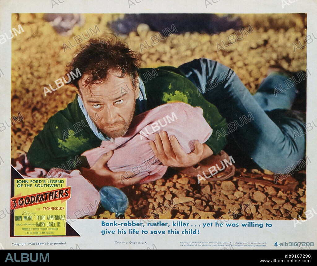 JOHN WAYNE in 3 GODFATHERS, 1948, directed by JOHN FORD. Copyright M.G.M.