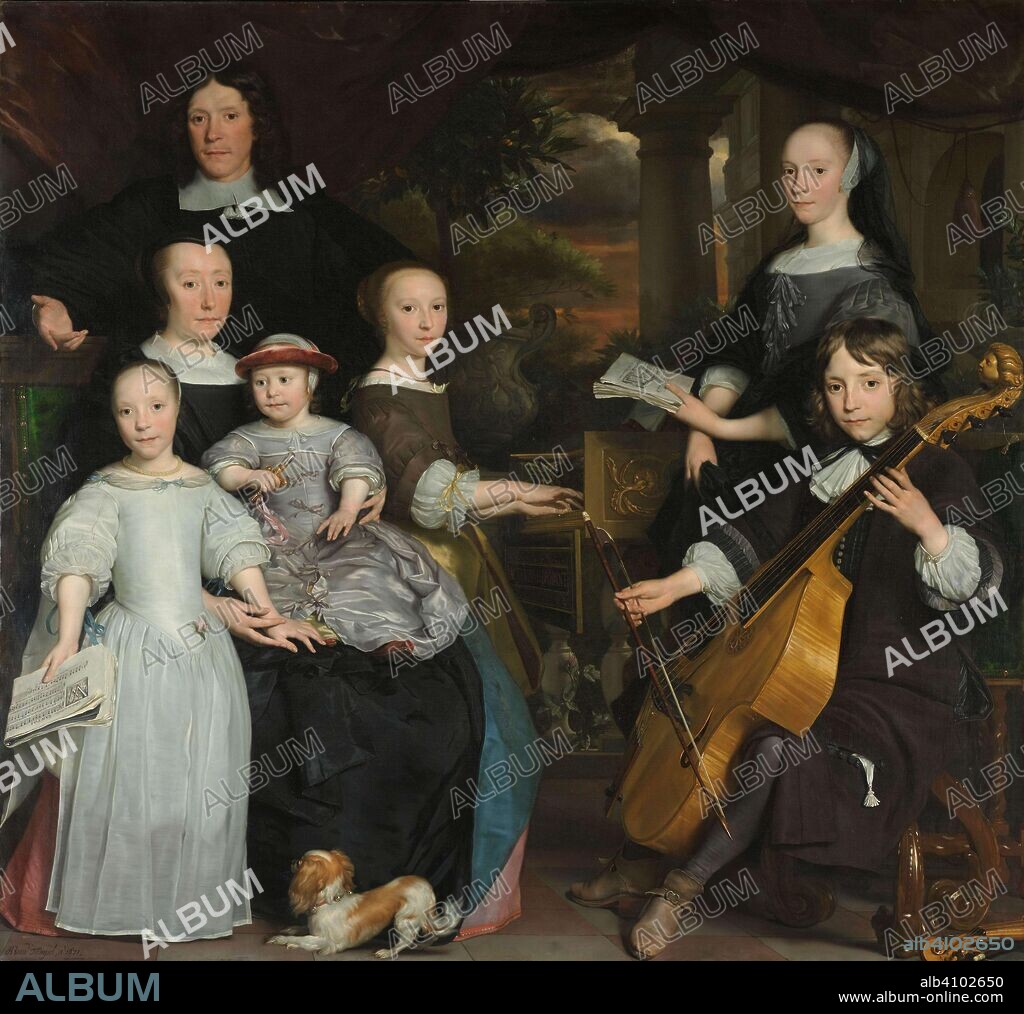 ABRAHAM VAN DEN TEMPEL. David Leeuw with his Family. David Leeuw (1631/32-1703). Amsterdam Merchant with his family. Dating: 1671. Measurements: h 190 cm × w 200 cm.