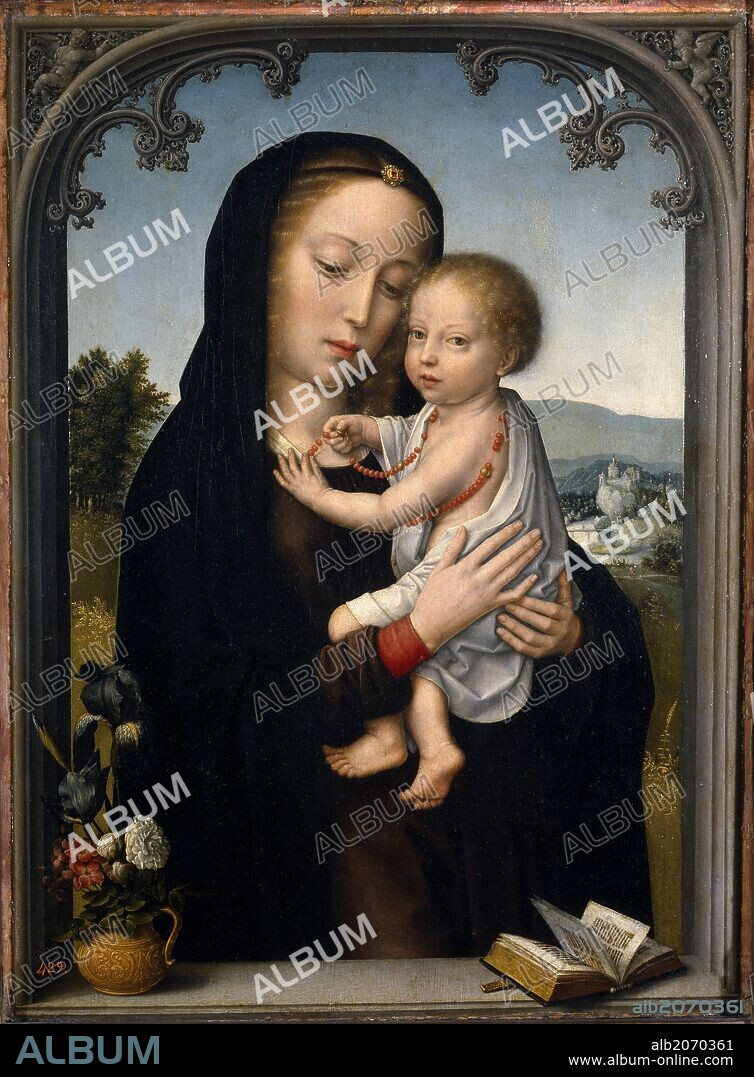 GÉRARD DAVID (ATRIBUIDO A). Gérard David (Attribution) / 'Virgin with Child', ca.  1520, Flemish School, Oil on panel, 45 cm x 34 cm, P01537.