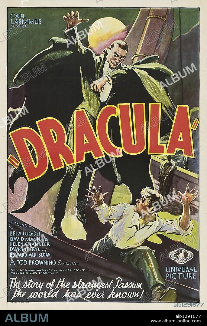 Poster of DRACULA, 1931, directed by TOD BROWNING. Copyright UNIVERSAL PICTURES.