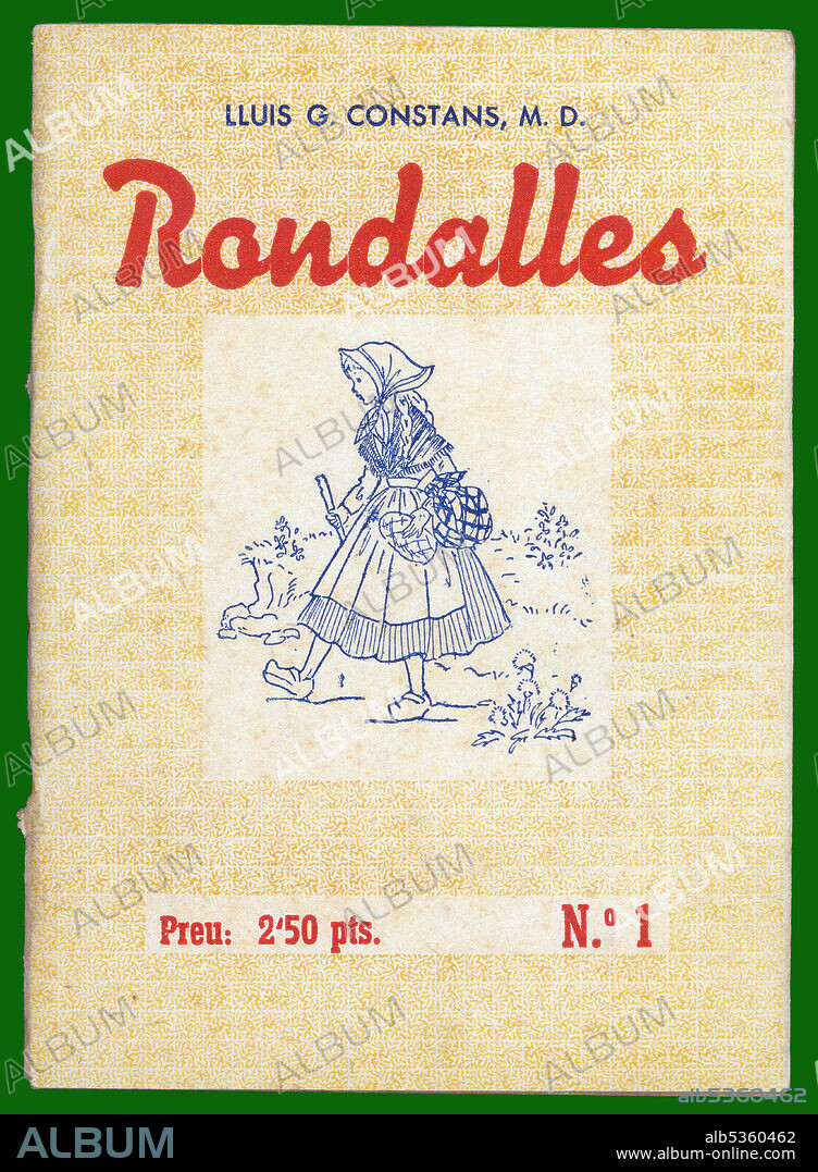 Portada del cuaderno  Rondalles, número uno, de Luis G. Constans. Editado en Banyoles, año1952.