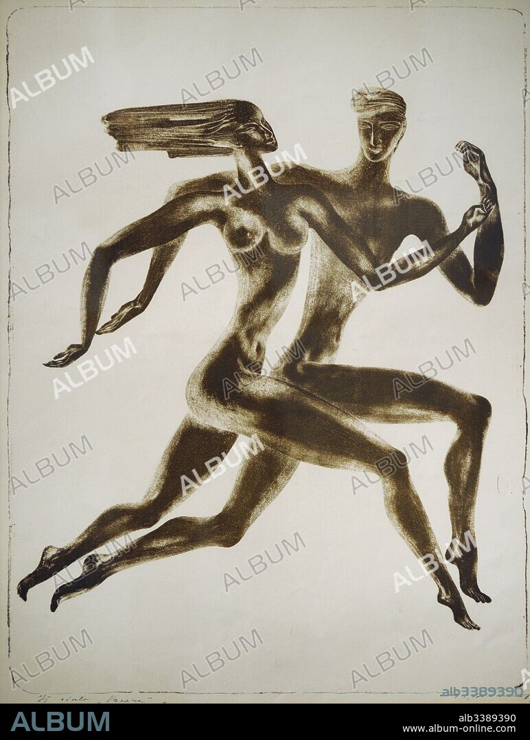 Stasys Krasauskas (1929-1977). Lithuanian painter. Running. From the series Summer, 1968. Paper, lithography. National Gallery of Art. Vilnius. Lithuania.