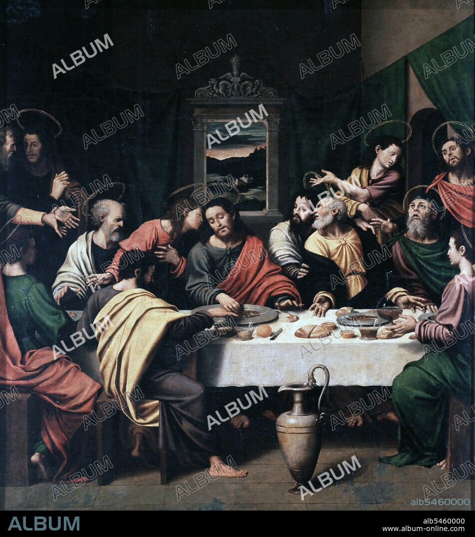 VICENTE MACIP. MASIP , VICENTE. PINTOR ESPAÑOL . 1475 - 1545. " LA SANTA CENA " . MUSEO CATEDRAL DE VALENCIA JESUCRISTO.