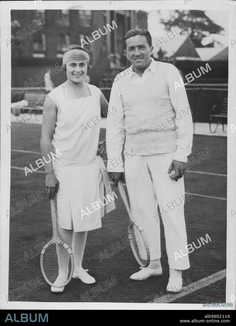 June 1926. Lilí Álvarez with Baron Von Kehrling, Doubles partner at Wimbledon.