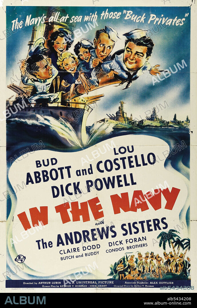 BUD ABBOTT and LOU COSTELLO in IN THE NAVY, 1941, directed by ARTHUR LUBIN. Copyright UNIVERSAL PICTURES.