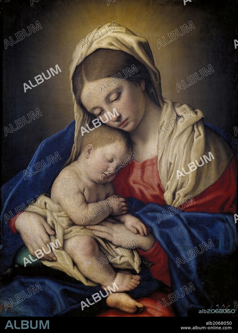 GIOVANNI BATTISTA SALVI DA SASSOFERRATO. Sassoferrato / 'Madonna and Child', 17th century, Italian School, Oil on canvas, 48 cm x 38 cm, P00342.