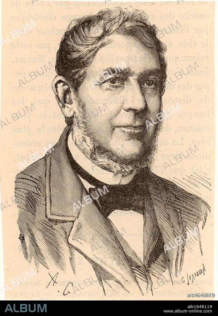 Robert Wilhelm Eberhard von Bunsen (1811-1899) German chemist and spectroscopist. The Bunsen burner, the gas burner used in laboratories and invented by Michael Faraday, was perfected by him (1855). Engraving from "Les Nouvelles Conquetes de la Science" by Louis Figuier (Paris, 1883). (Photo by: Universal History Archive/UIG via Getty Images).