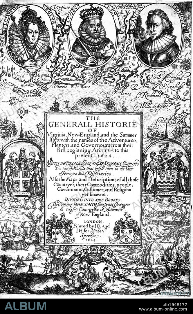 The Colony of Virginia was the English colony in North America that existed briefly during the 16th century, and then continuously from 1607 until the American Revolution. The Colony of Virginia was named in the 16th century for Queen Elizabeth I, the "Virgin Queen" who never married. Cover of "The General Historie of Virginia, New England, and the Summer Isles'', by Captain John Smith, 1624.