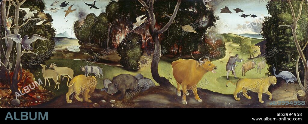 The Forest Fire, c1505. Dimensions: height x width x depth: 71.2 x 202 cm.