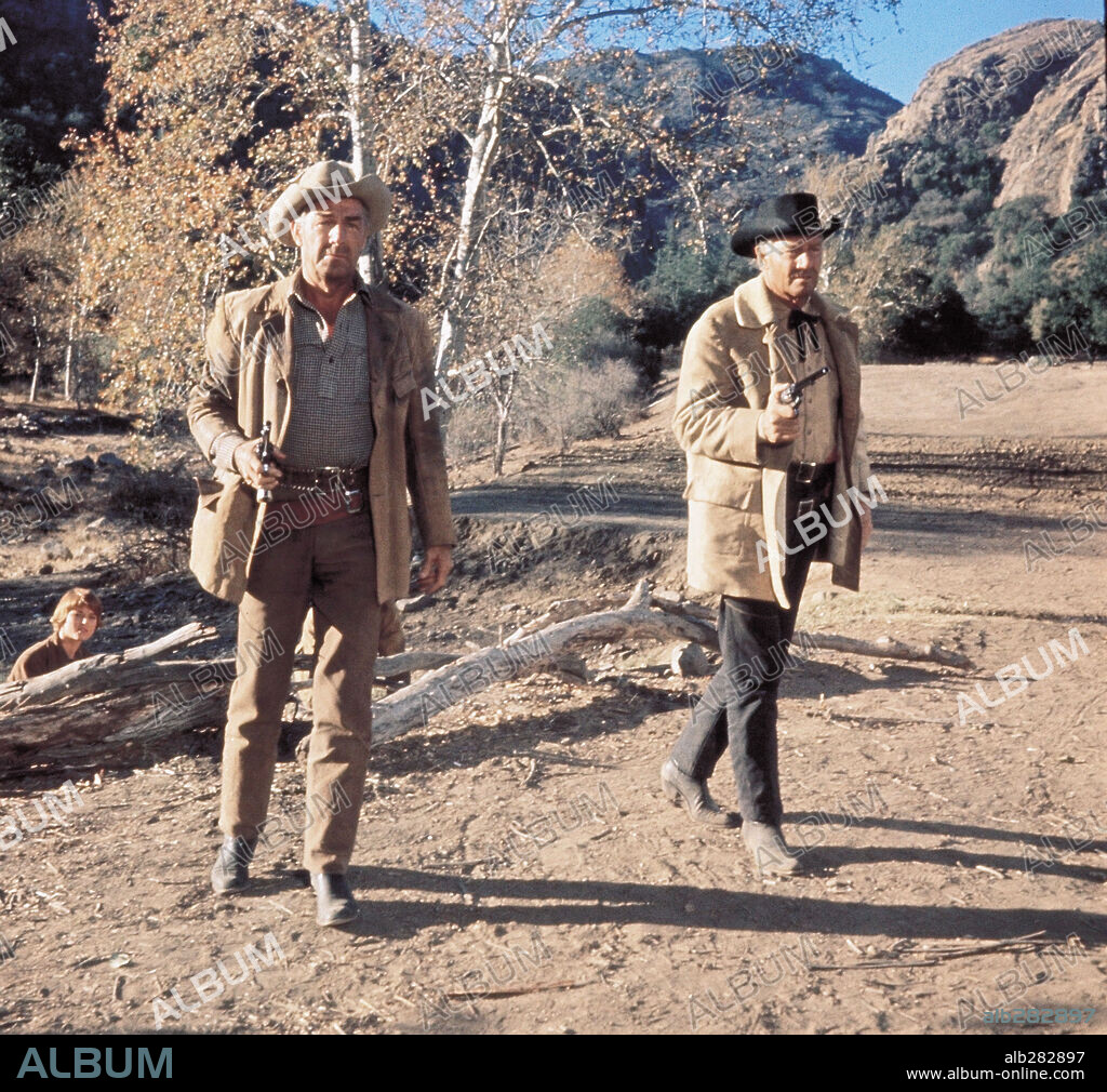 JOEL MCCREA y RANDOLPH SCOTT en DUELO EN LA ALTA SIERRA, 1962 (RIDE THE HIGH COUNTRY), dirigida por SAM PECKINPAH. Copyright M.G.M.