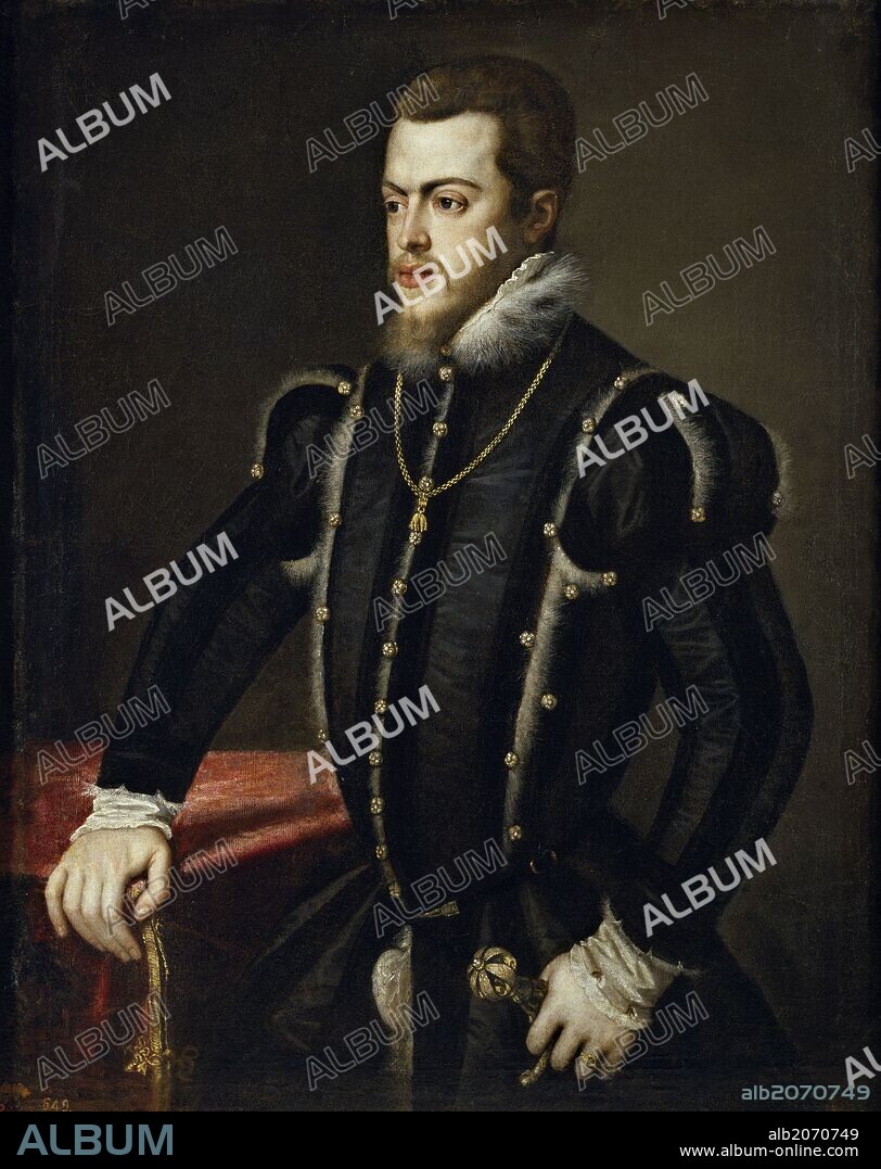 TIZIANO (taller). Anónimo (Taller de Tiziano, Vecellio di Gregorio) / 'Felipe II', 1549-1550, Escuela Italiana, Óleo sobre Lienzo, 103 cm x 82 cm, P00452.