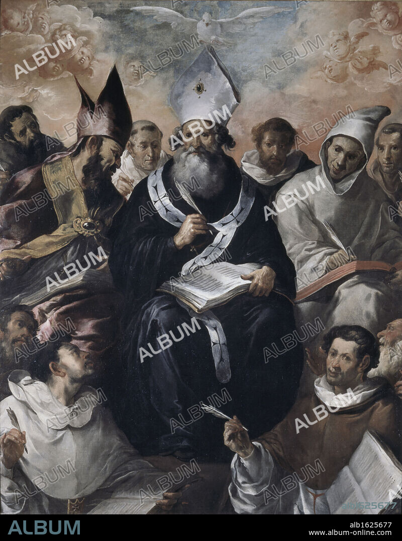 FRANCISCO HERRERA EL VIEJO. St. Basil Dictating his Doctrine   Francisco Herrera I de (1576-1656/Spanish)   Musee du Louvre, Paris.