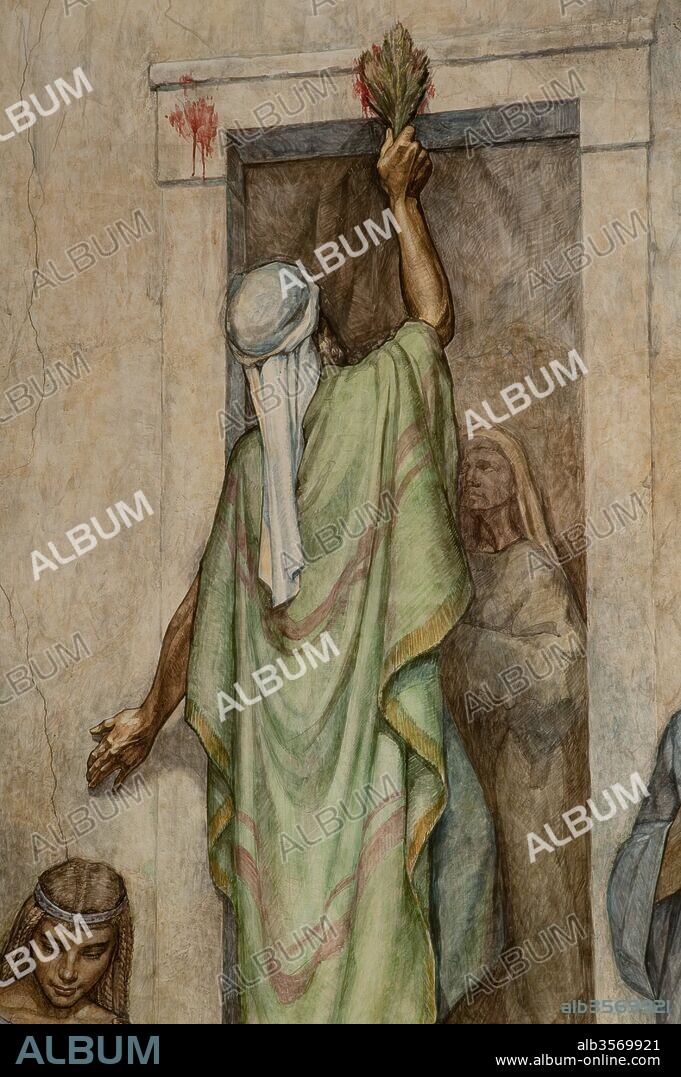 JORDI ARENAS I CLAVELL. Jordi Arenas / "La primera pascua" (detalle), 1960, Pintura al fresco, capilla del sacramento, iglesia de Santa Anna de Mataró.