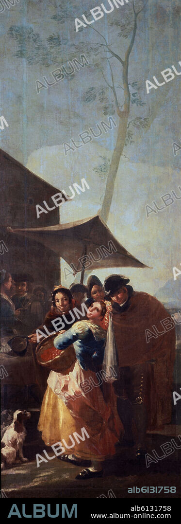 FRANCISCO DE GOYA. LA ACEROLERA - 1778-1779 - O/L - 259x100 - NP 782 - CARTON PARA TAPIZ.
