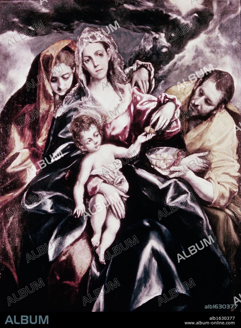 EL GRECO. Holy Family With Mary Magdalene, The   1590-1600  Greco, El(1541-1614 Greek)  Oil On Canvas Cleveland Museum of Art, Ohio, USA.