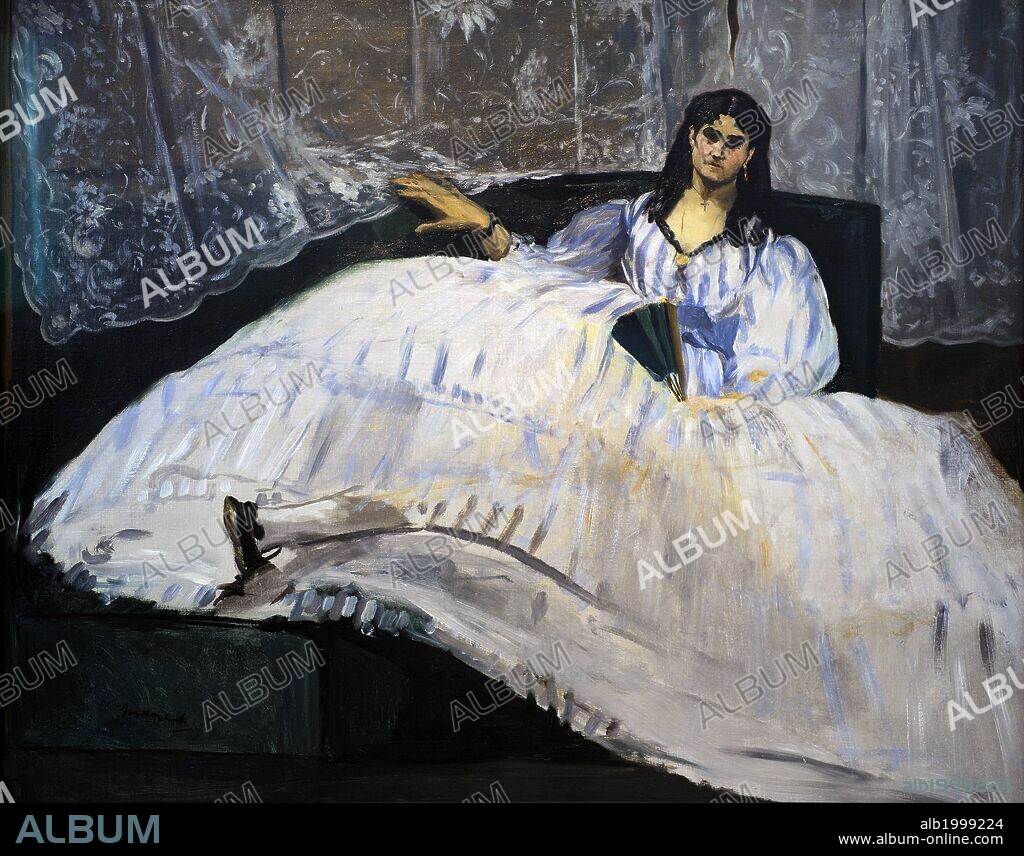 EDOUARD MANET. ARTE S. XIX. FRANCIA. MANET, Edouard (París,1832-París,1883). Pintor y grabador francés en estilo impresionista. MUJER CON ABANICO, 1862. Museo de Bellas Artes. Budapest. Hungría.