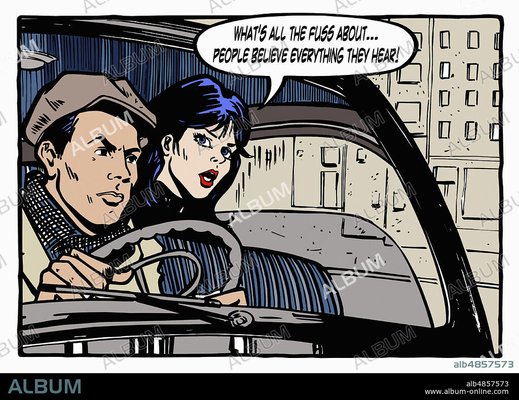 Opinionated passenger in taxi cab.