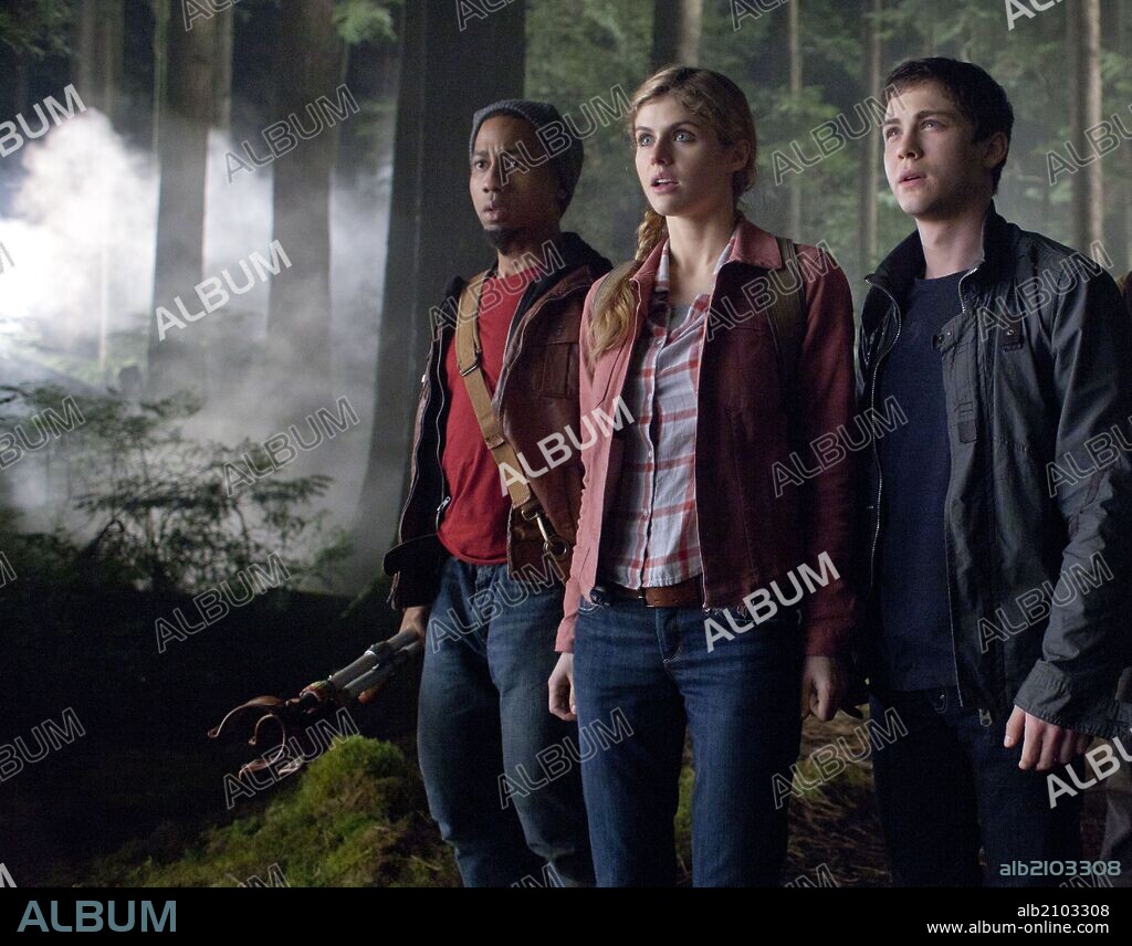 ALEXANDRA DADDARIO, BRANDON T. JACKSON and LOGAN LERMAN in PERCY JACKSON: SEA OF MONSTERS, 2013, directed by THOR FREUDENTHAL. Copyright FOX 2000 PICTURES.